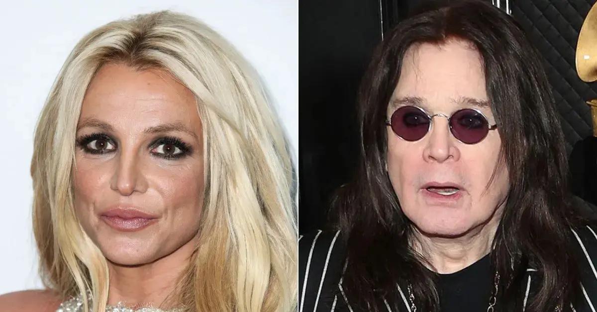 Photo of Britney Spears and image of Ozzy Osbourne.