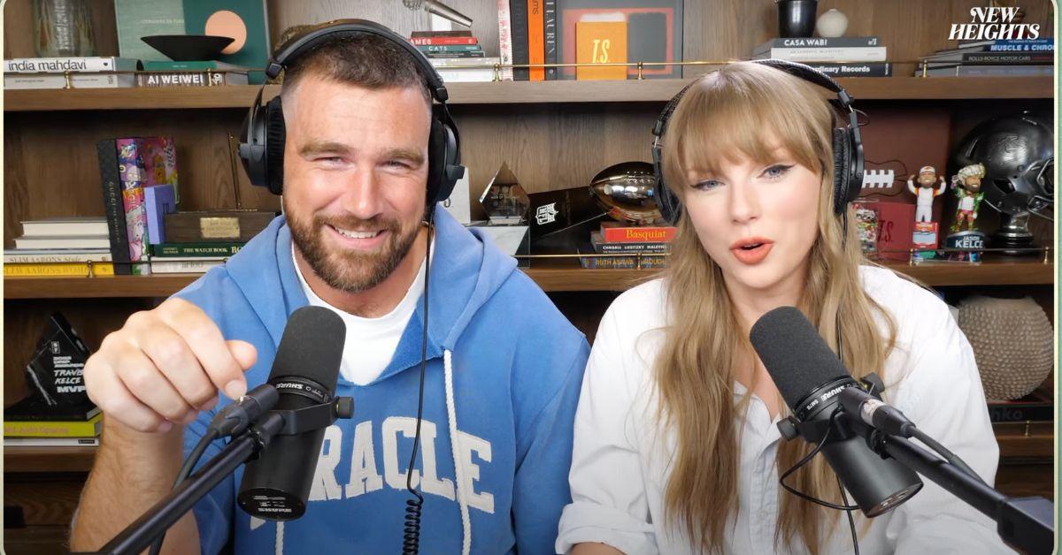 Image of Taylor Swift dished to Travis Kelce about 'The Life of a Showgirl.'