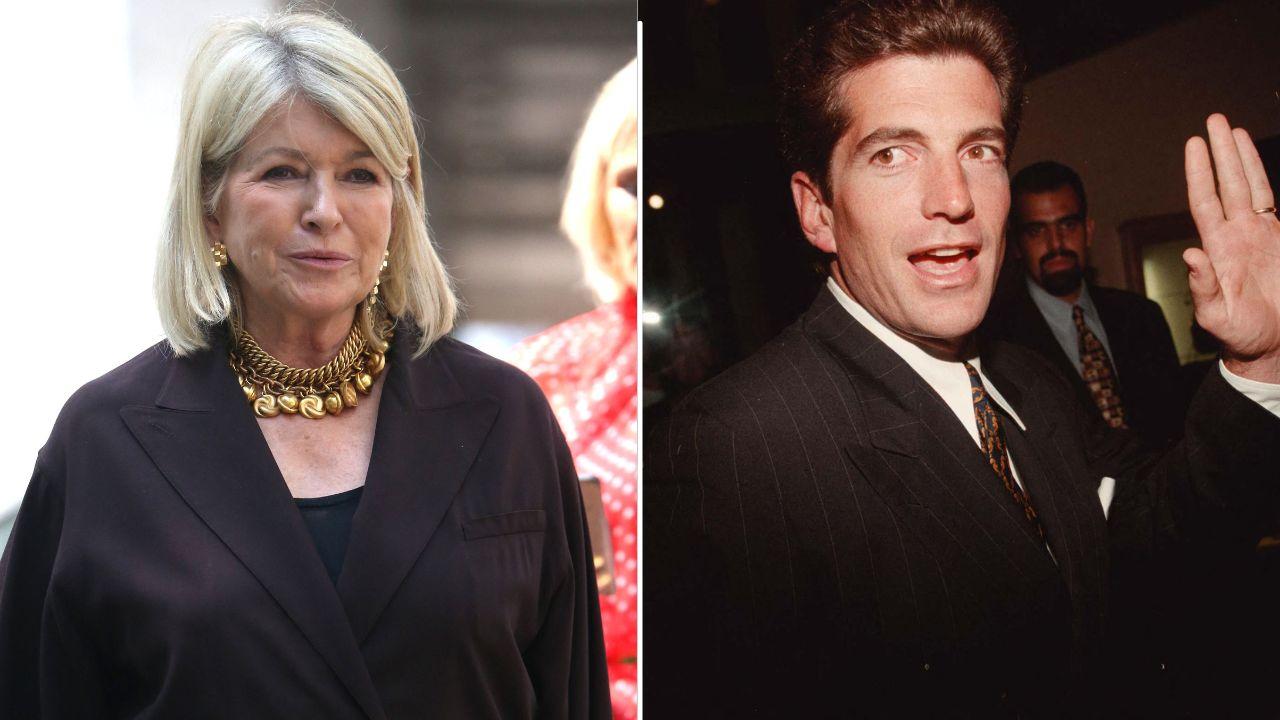 Photo of Martha Stewart; photo of JFK Jr.