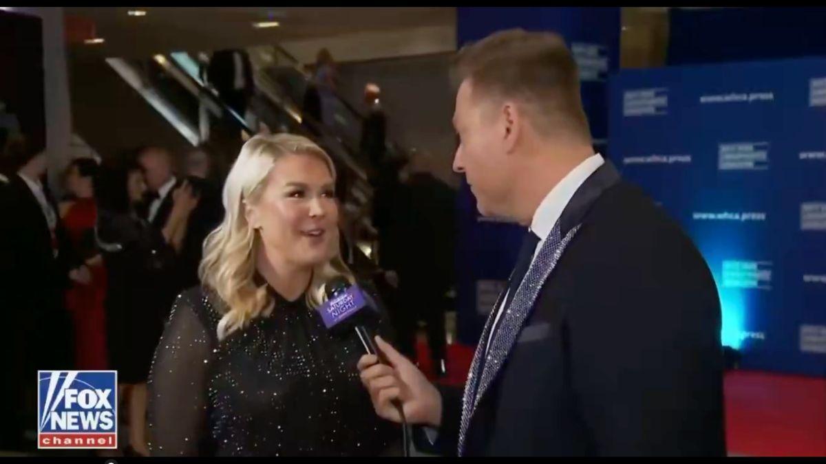 Image of A heavily pregnant Karoline Leavitt was rushed away by security after gunfire broke out.