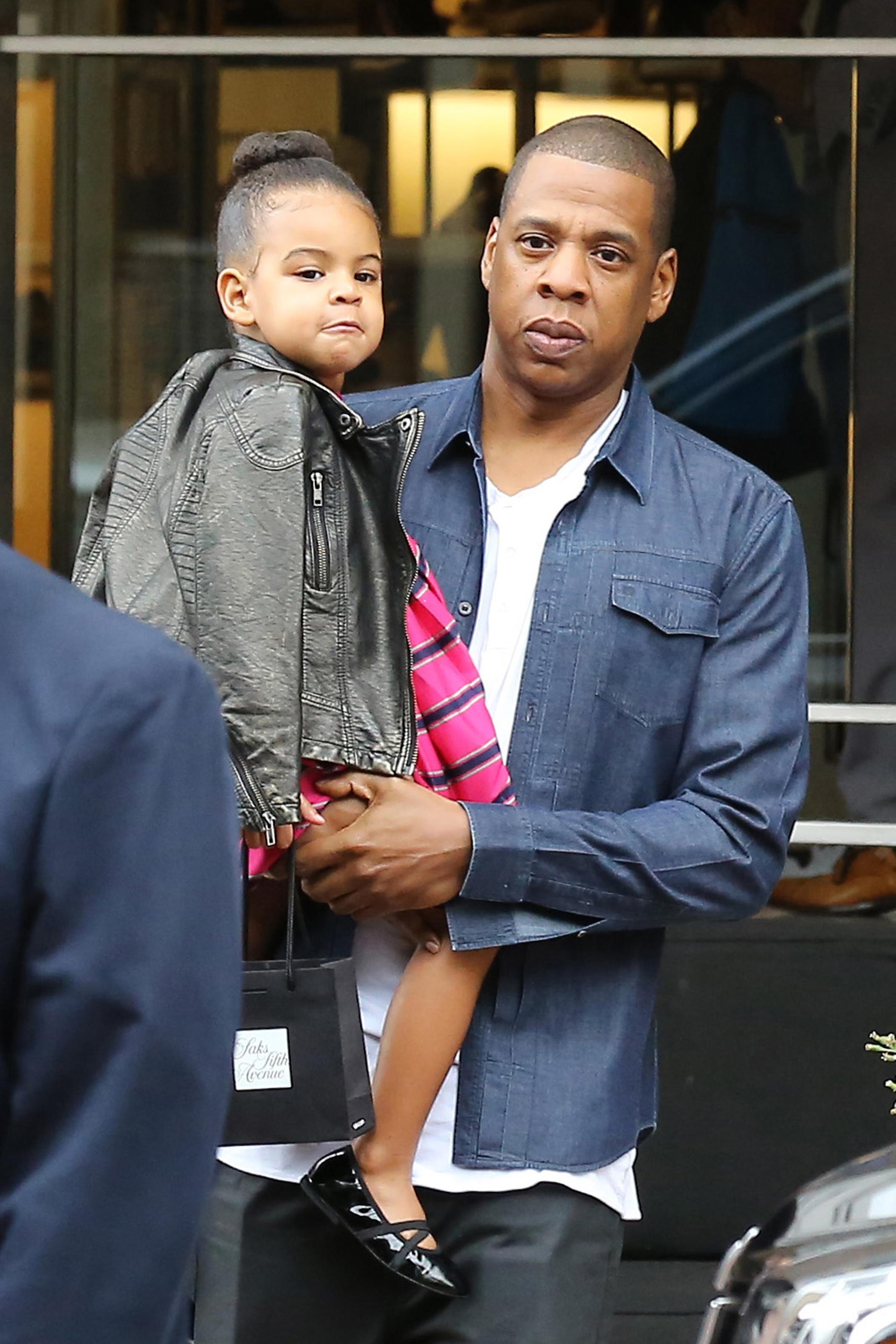 Baby Blue has a shopping day with Jay Z and Beyonce at Saks Fifth Avenue