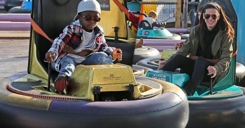 sandra bullock son louis bumper car fun