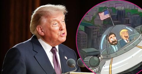Composite photo of Donald Trump and the posted AI-generated video.