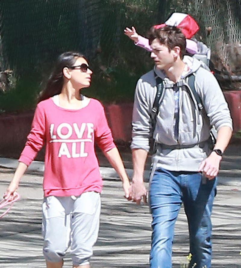 Exclusive&#8230; Mila Kunis &amp; Ashton Kutcher Take Wyatt Out For A Hike