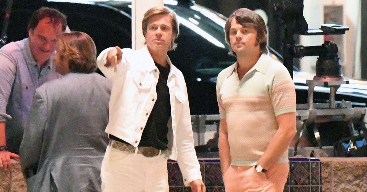 Photo of Brad Pitt and Leonardo DiCarpio at the set of Once Upon a Time