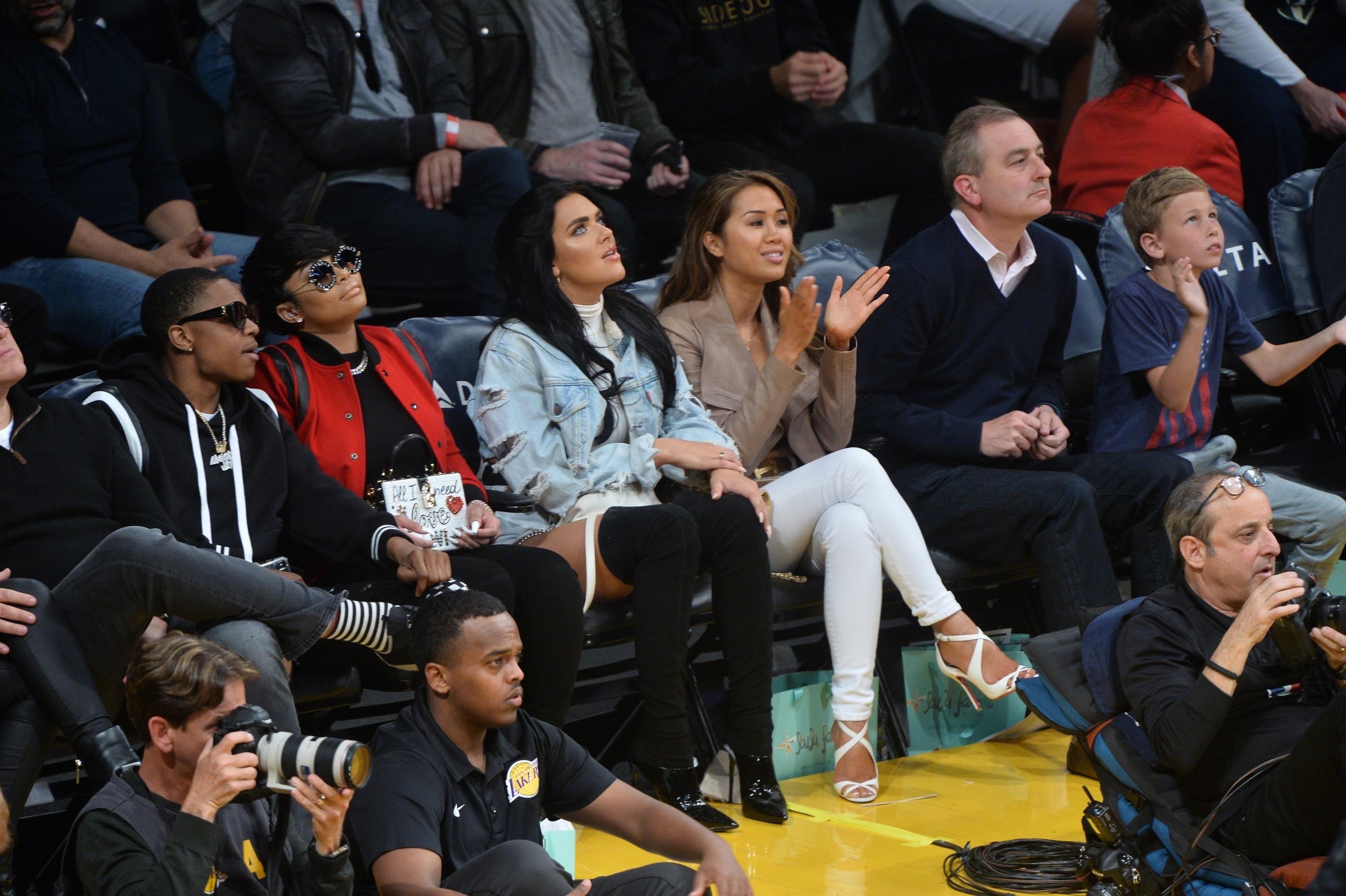 Blac Chyna & Teenage Boyfriend YBN Almighty Jay Hang At Lakers Game