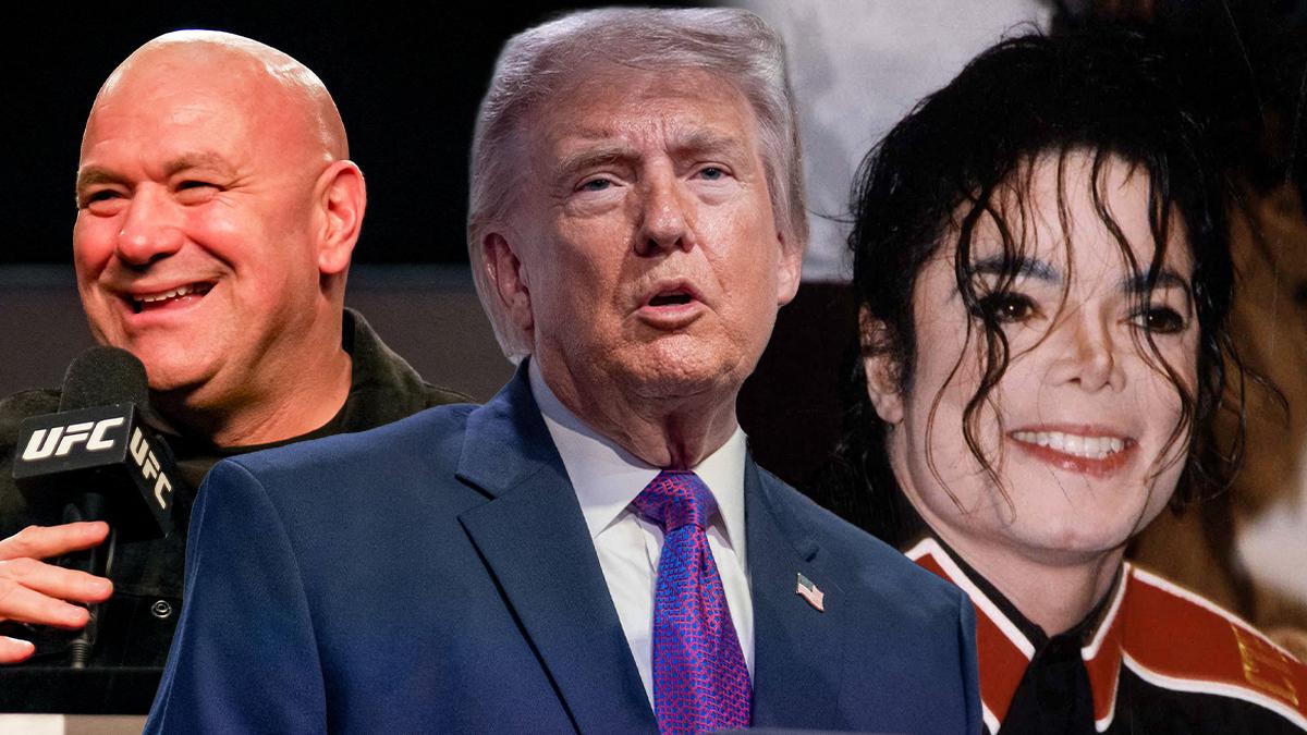 split of Dana White, Donald Trump, Michael Jackson. 