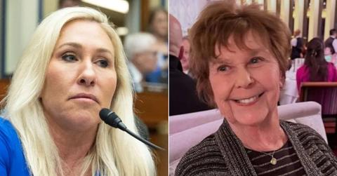 split photo of marjorie taylor greene and nancy guthrie