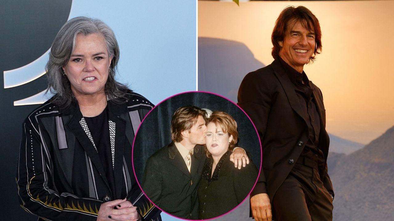 Split photos of Rosie O’Donnell and Tom Cruise