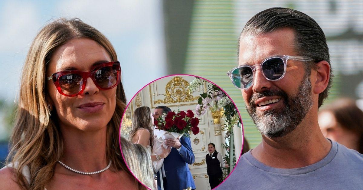 split photo of Bettina Anderson & Donald Trump Jr.