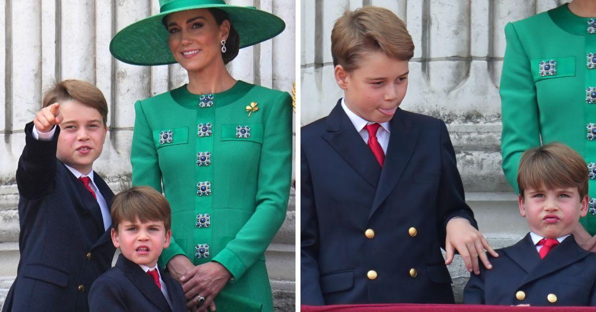 prince george kate middleton and prince louis on balcony