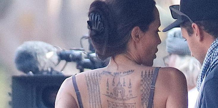 Angelina Jolie&#8217;s Never Before Seen Full Back tattoo