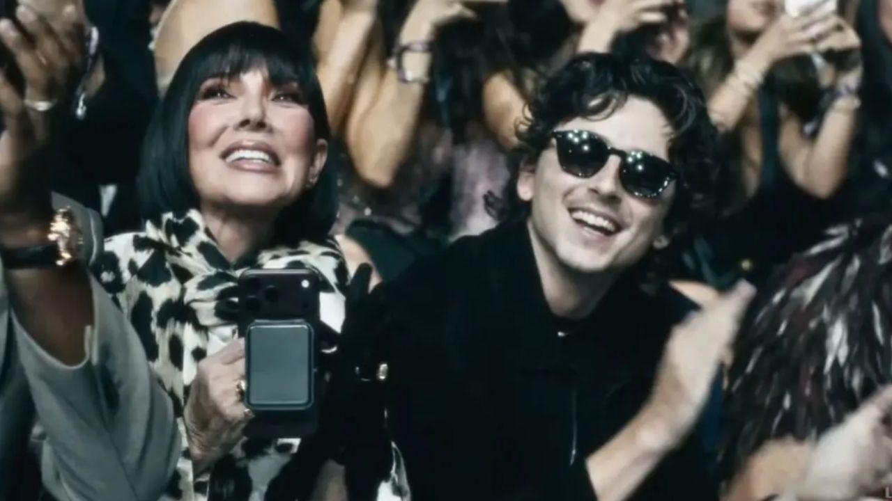 Image of Timothée Chalamet was joined by Kris Jenner and her boyfriend, Corey Gamble.