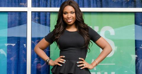 Jennifer Hudson wears a black peplum dress.