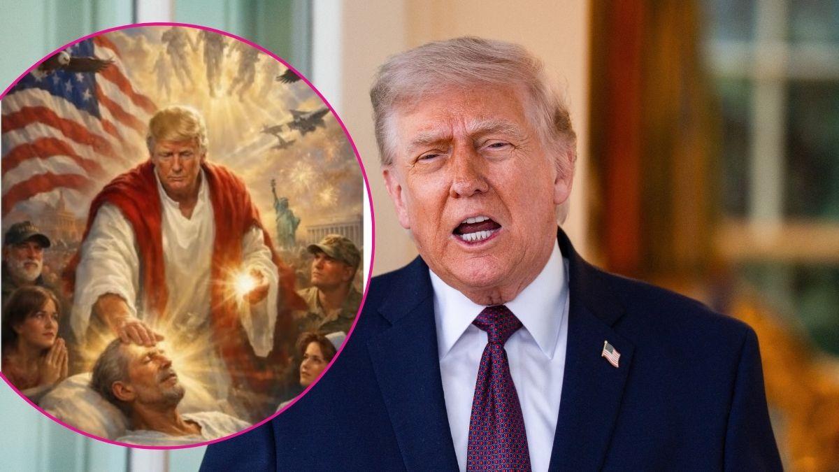 Composite photo of Donald Trump.