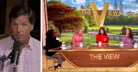 Composite photo of Tucker Carlson and 'The View' cast