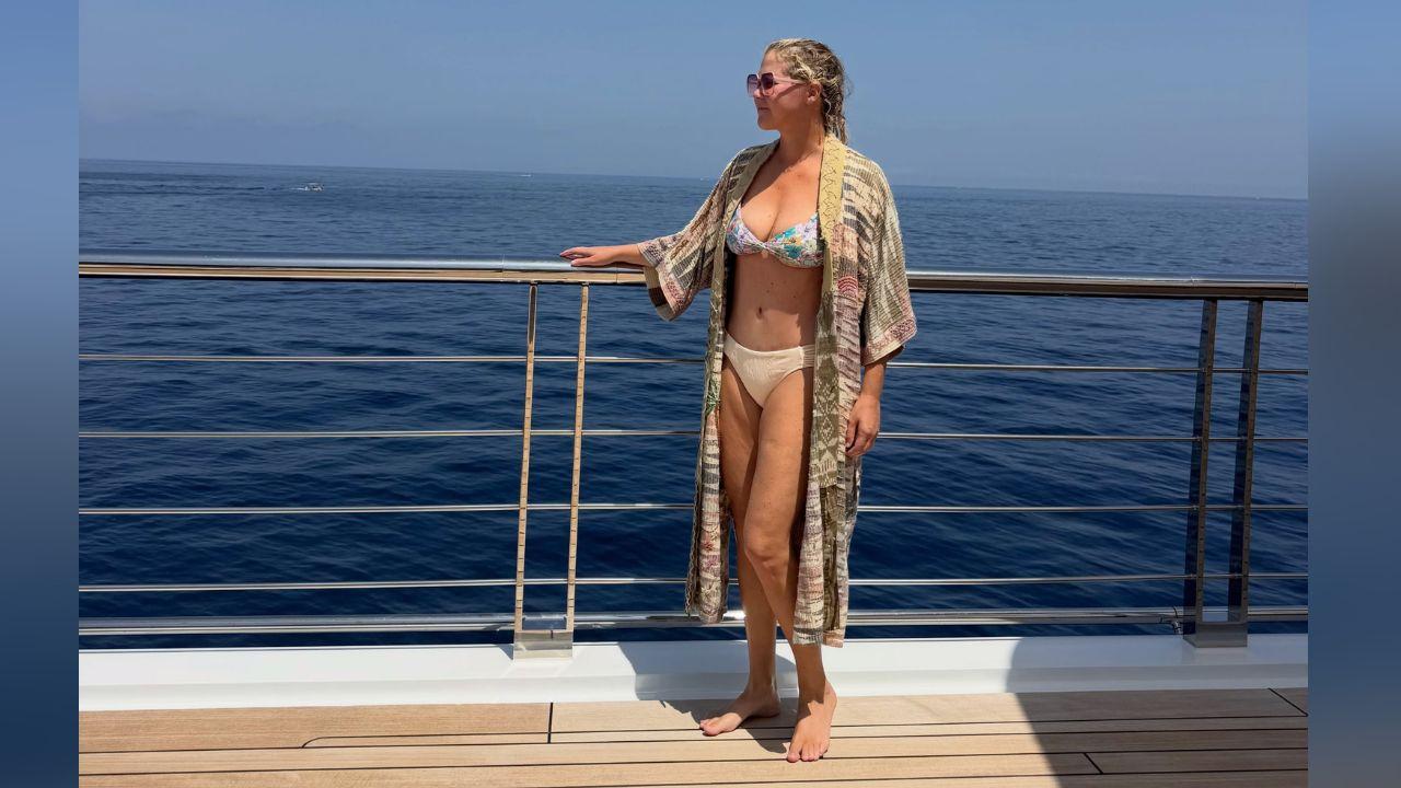 photo of The actress spent time on a boat and put on a wetsuit to go scuba diving.