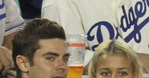 Zac Efron watches the Dodgers play a long game