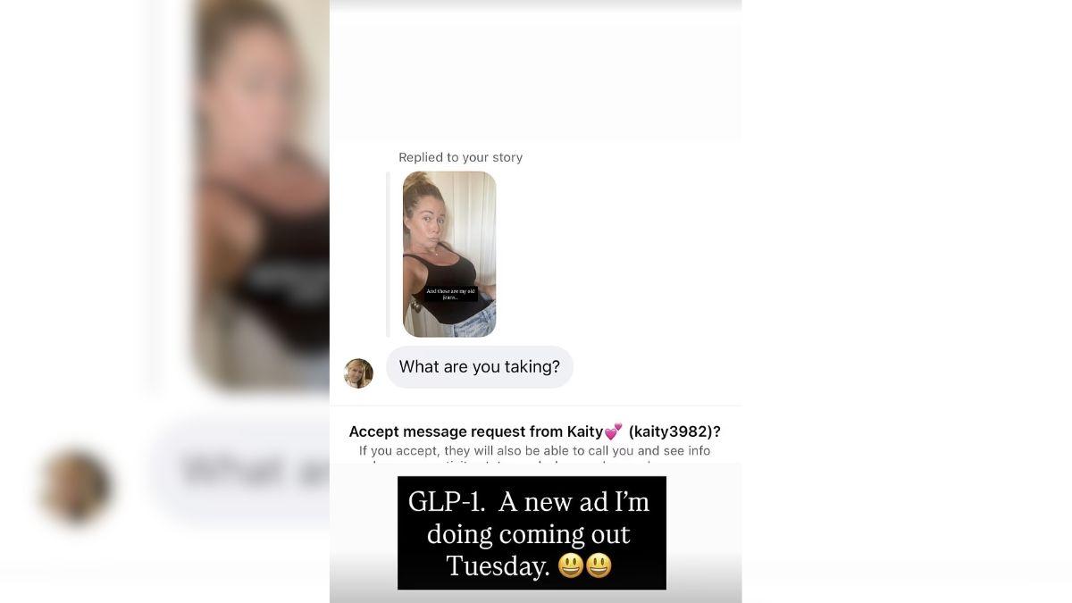 Image of Kendra Wilkinson admitted to a follower that she was taking GLP-1 drug to lose weight.