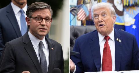 photo of Mike Johnson and Donald Trump