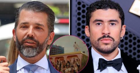 split photo of Donald Trump Jr. & Bad Bunny