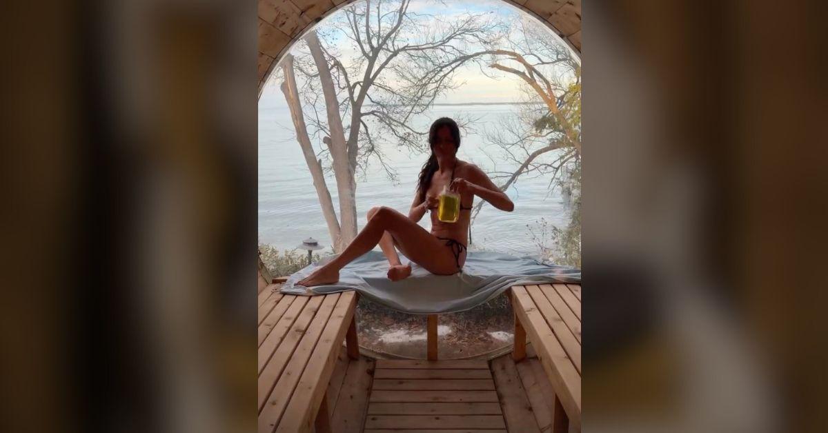 image of Nina Dobrev shared a clip of herself getting her sweat on.