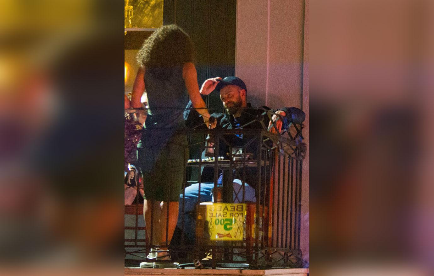 Justin Timberlake On Balcony With Alisha Wainwright Jessica Biel