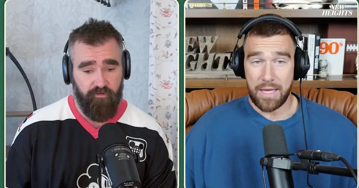 Photo of Travis Kelce tried to play it cool when his brother grilled him about the tune.