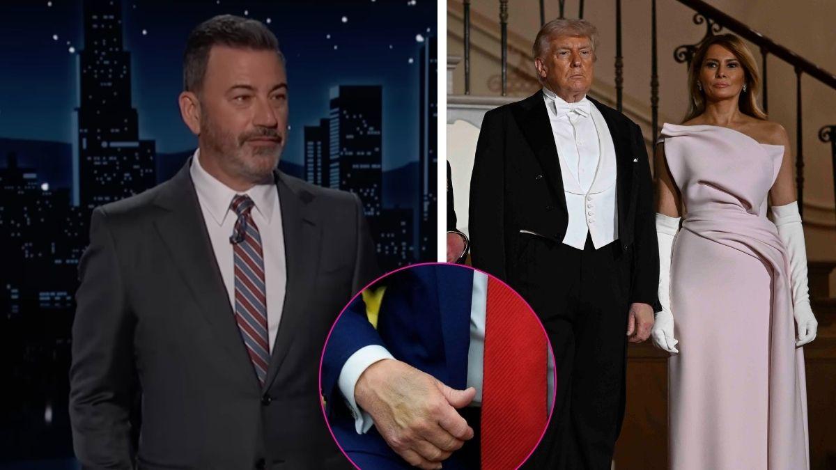 Composite photo of Jimmy Kimmel, Donald Trump and Melania Trump