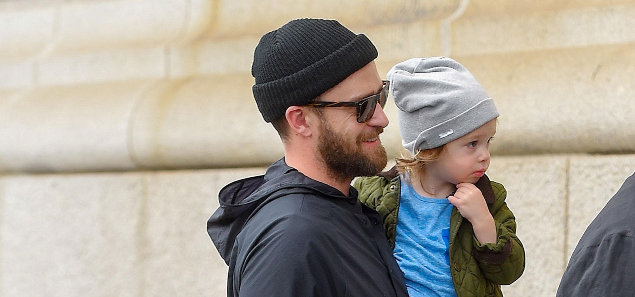 Justin Timberlake and Son Silas Step Out in Matching Beanies!