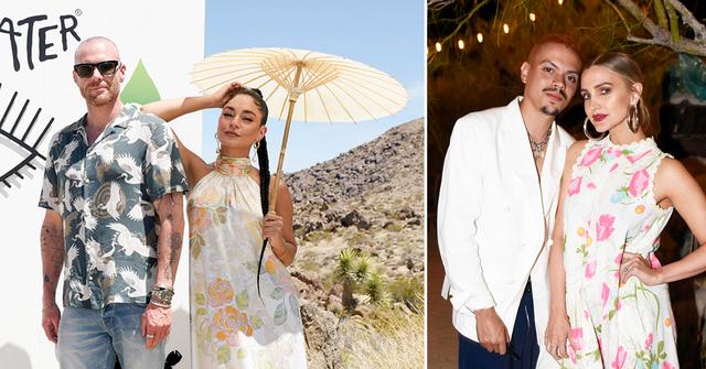 vanessa hudgens and oliver trevena host caliwater escape cactus beverage joshua tree