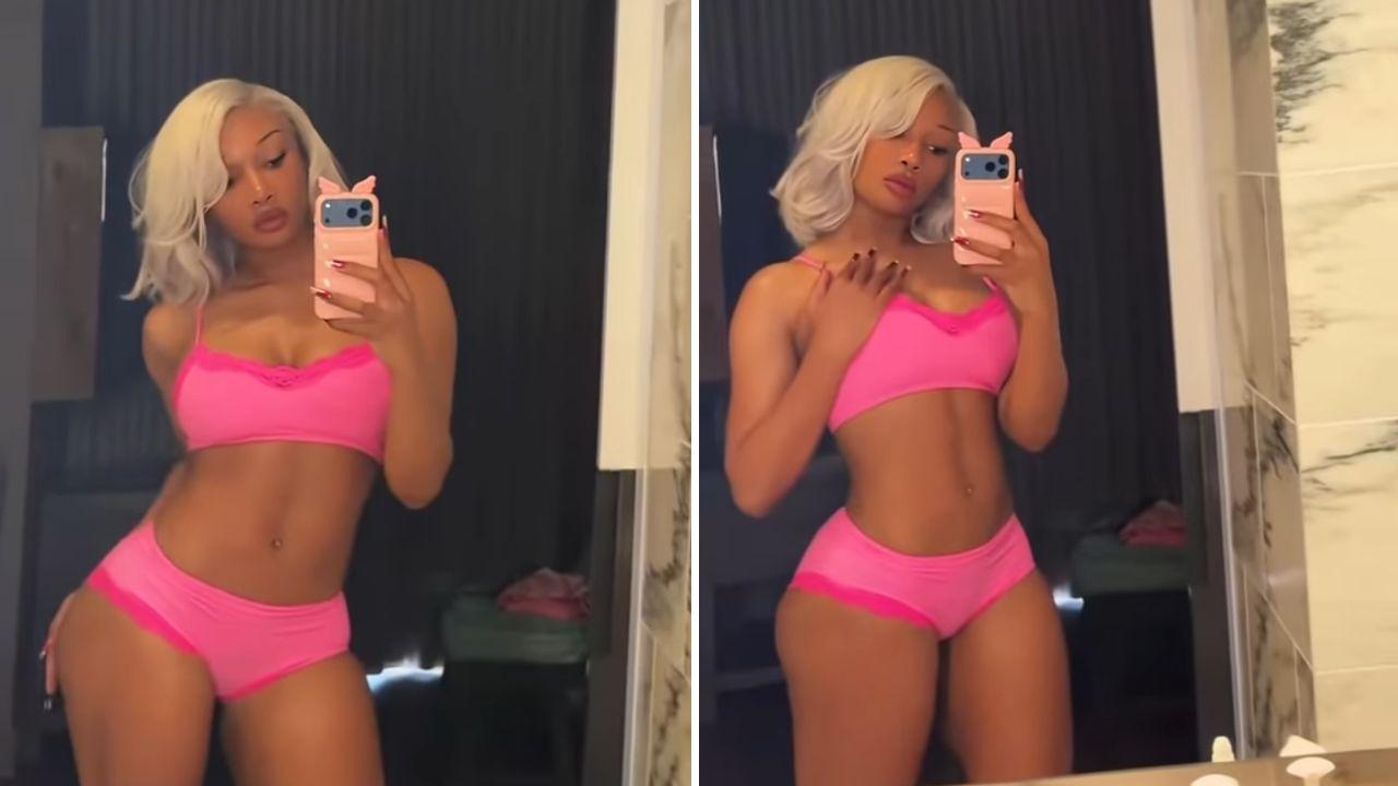 image of The rapper's new photo comes as she continues to process her breakup with NBA star Klay Thompson.