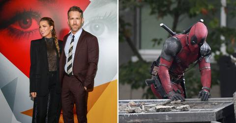 Photo of Blake Lively and Ryan Reynolds and a picture of Reynolds in 'Deadpool.'