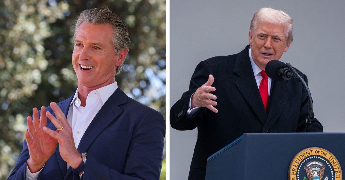 image of Gavin Newsom's joke medical report also compared Donald Trump to the 'leaning Tower of Pisa.'