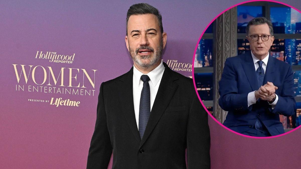 image and inset of jimmy Kimmel and Stephen colbert
