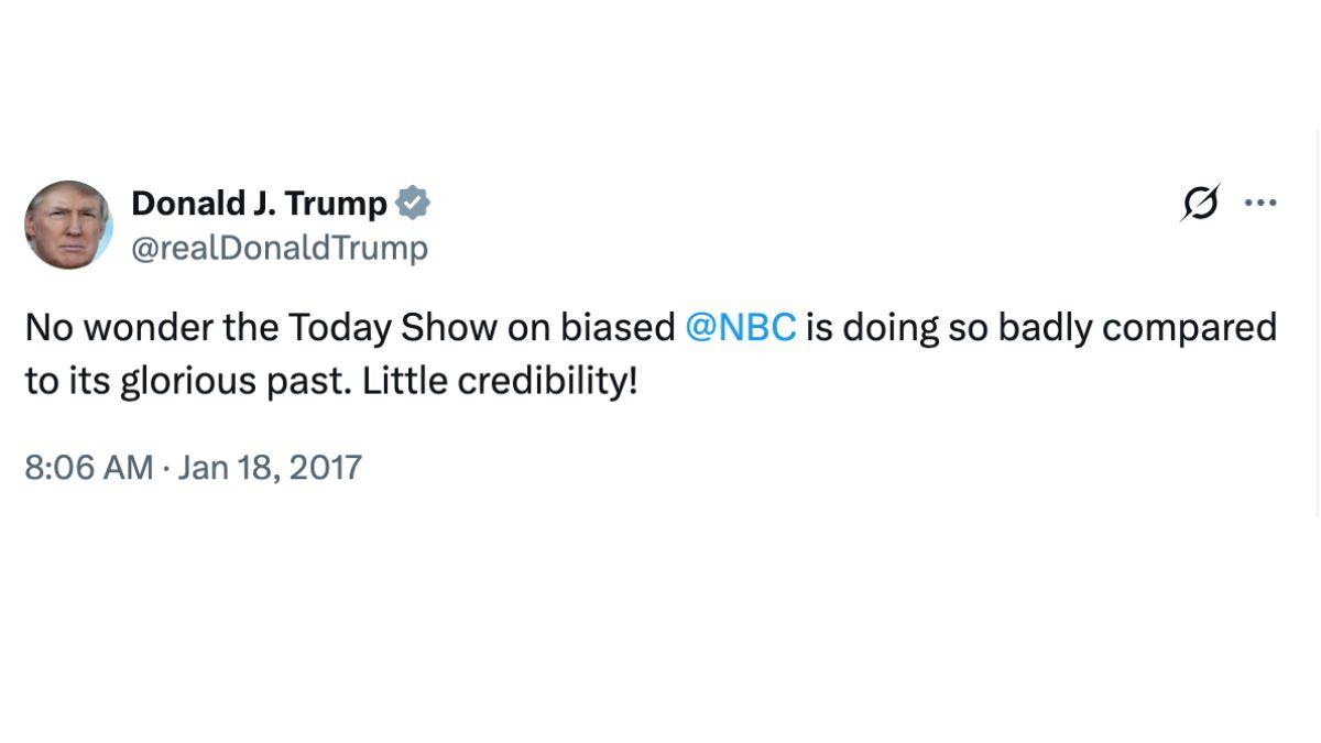Photo of In 2017, the president made fun of Today's low ratings.