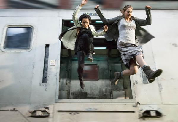 Zoe Kravitz and Shailene Woodley join the Dauntless Faction in Divergent (Photo Courtesy of Summit Entertainment)