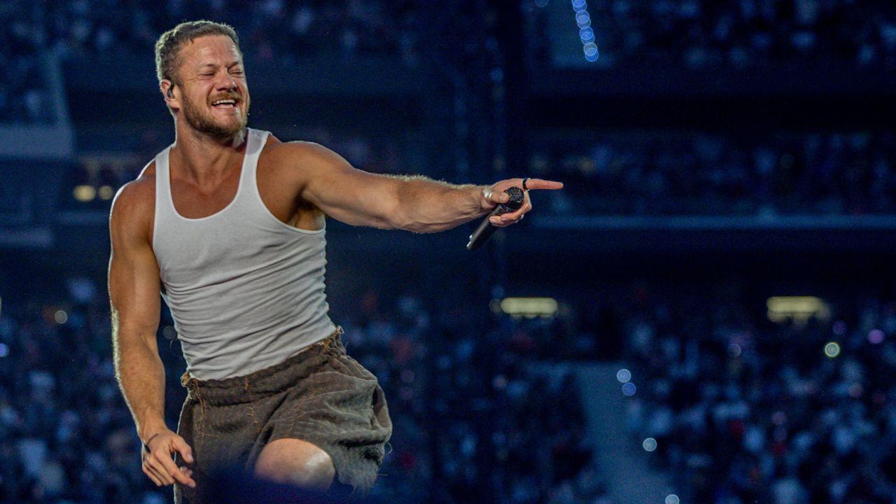 Image of Dan Reynolds shares four children — Arrow, Valentine, Gia and Coco — with his ex-wife, musician Aja Volkman.