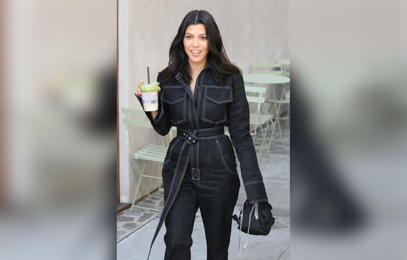 Kourtney Kardashian is all smiles after stopping by a tea shop