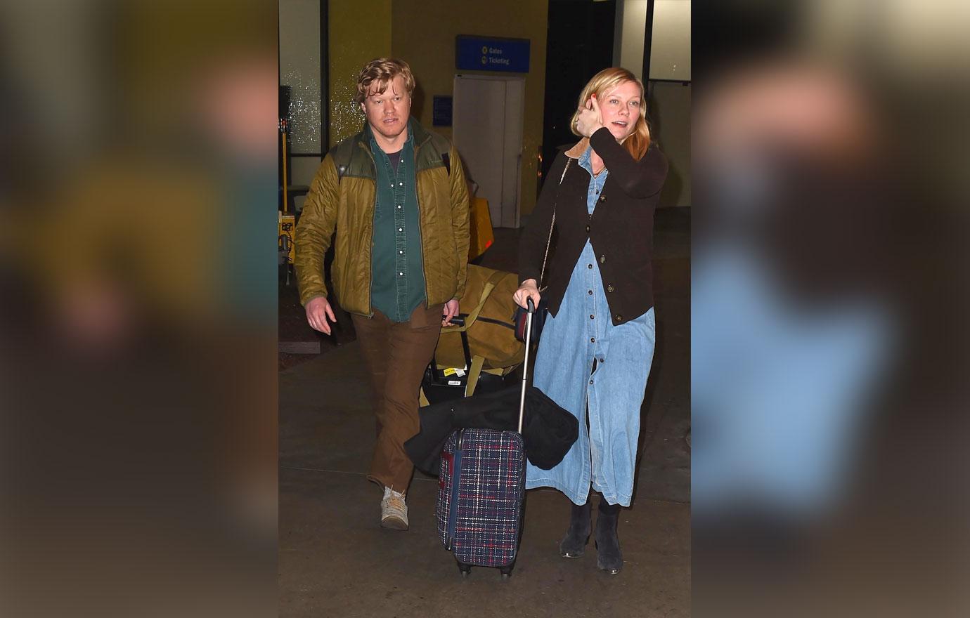 *EXCLUSIVE* Kirsten Dunst and Jesse Plemons touch down at LAX