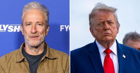 Photo of Jon Stewart and Donald Trump.