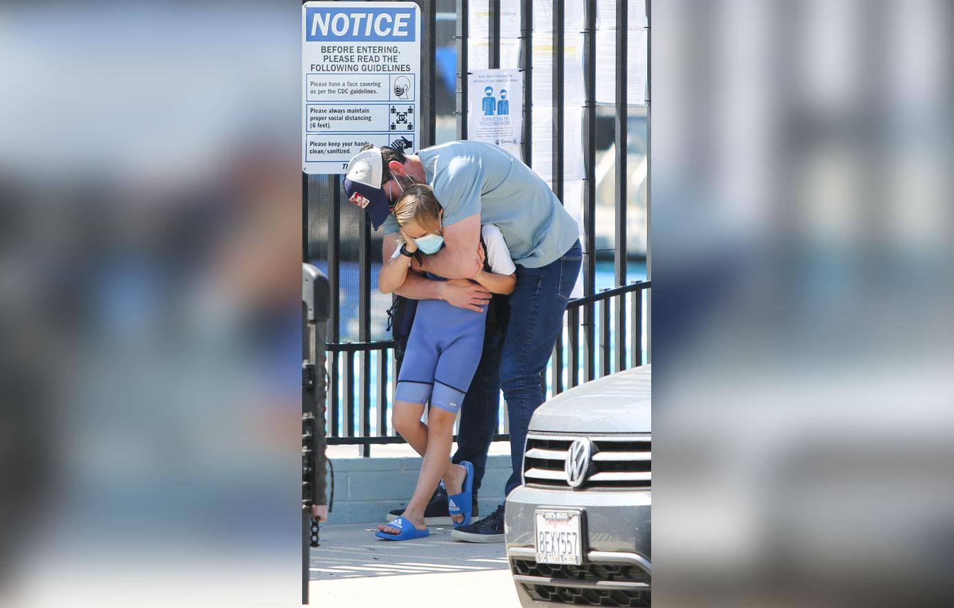 ben affleck seen with son samuel at swim class in la