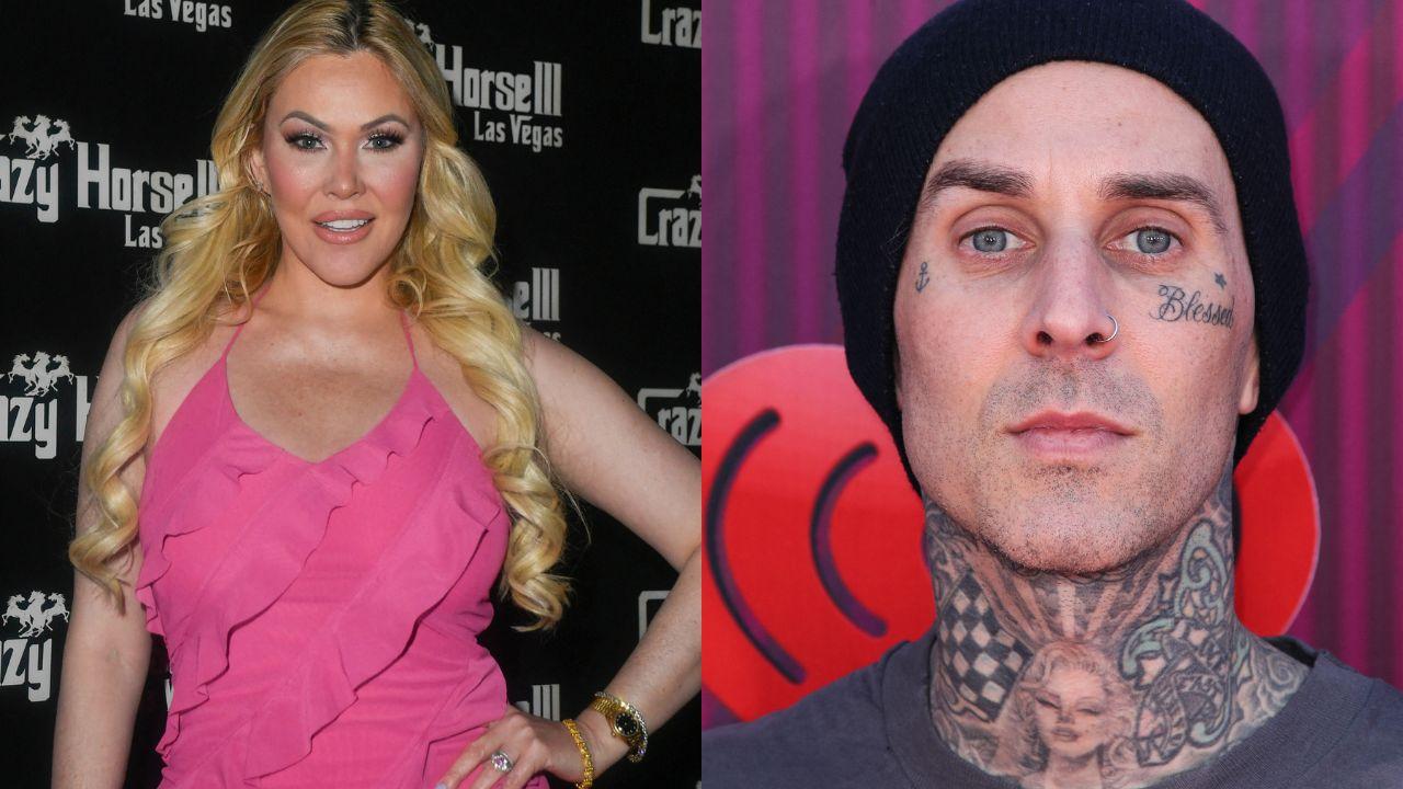 Split image of Shanna Moakler and Travis Barker