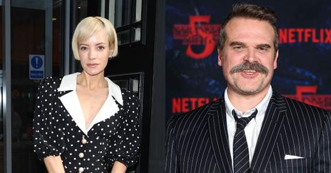 Split image of Lily Allen and David Harbour.
