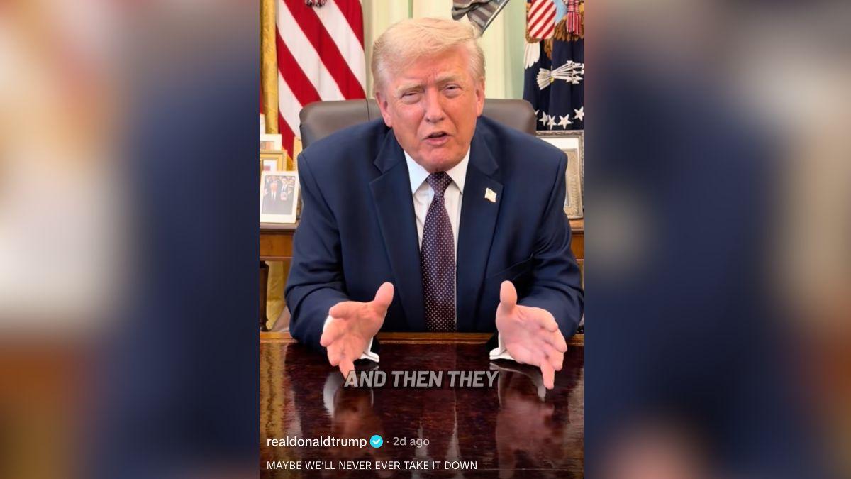Image of Donald Trump suggested the structure could remain in place.