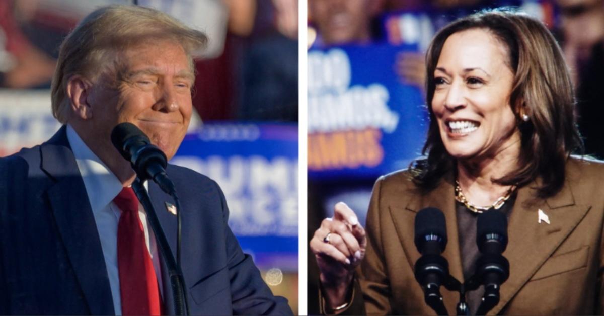 Split photo of Donald Trump and Kamala Harris.