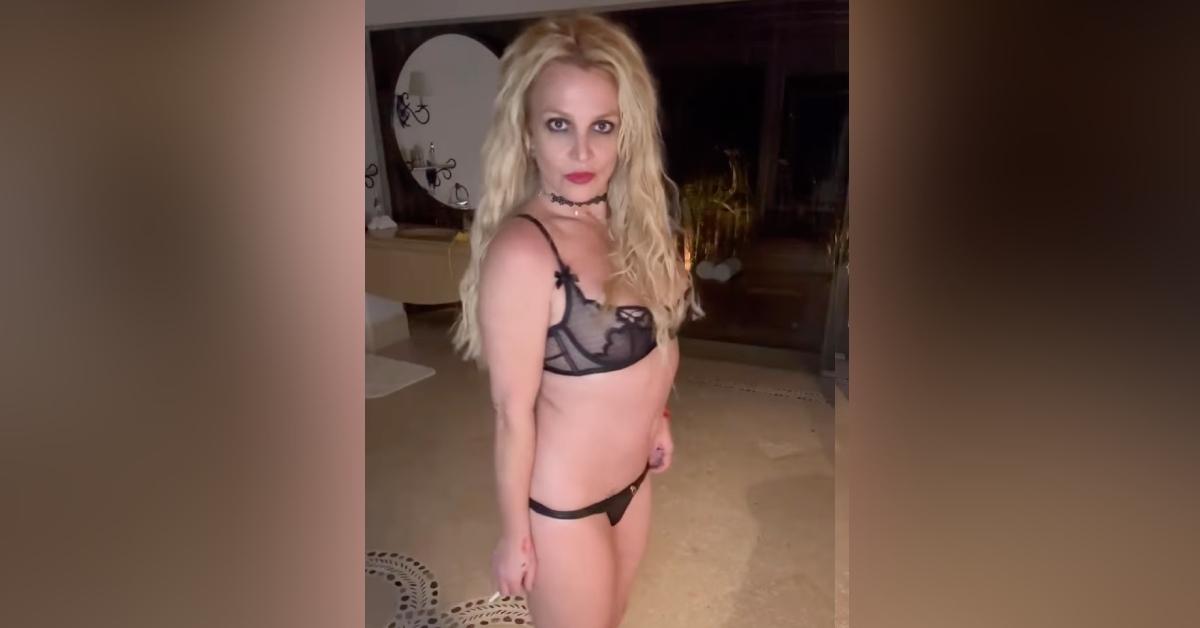 britney spears provocatively twirls bra thong cigarette watch