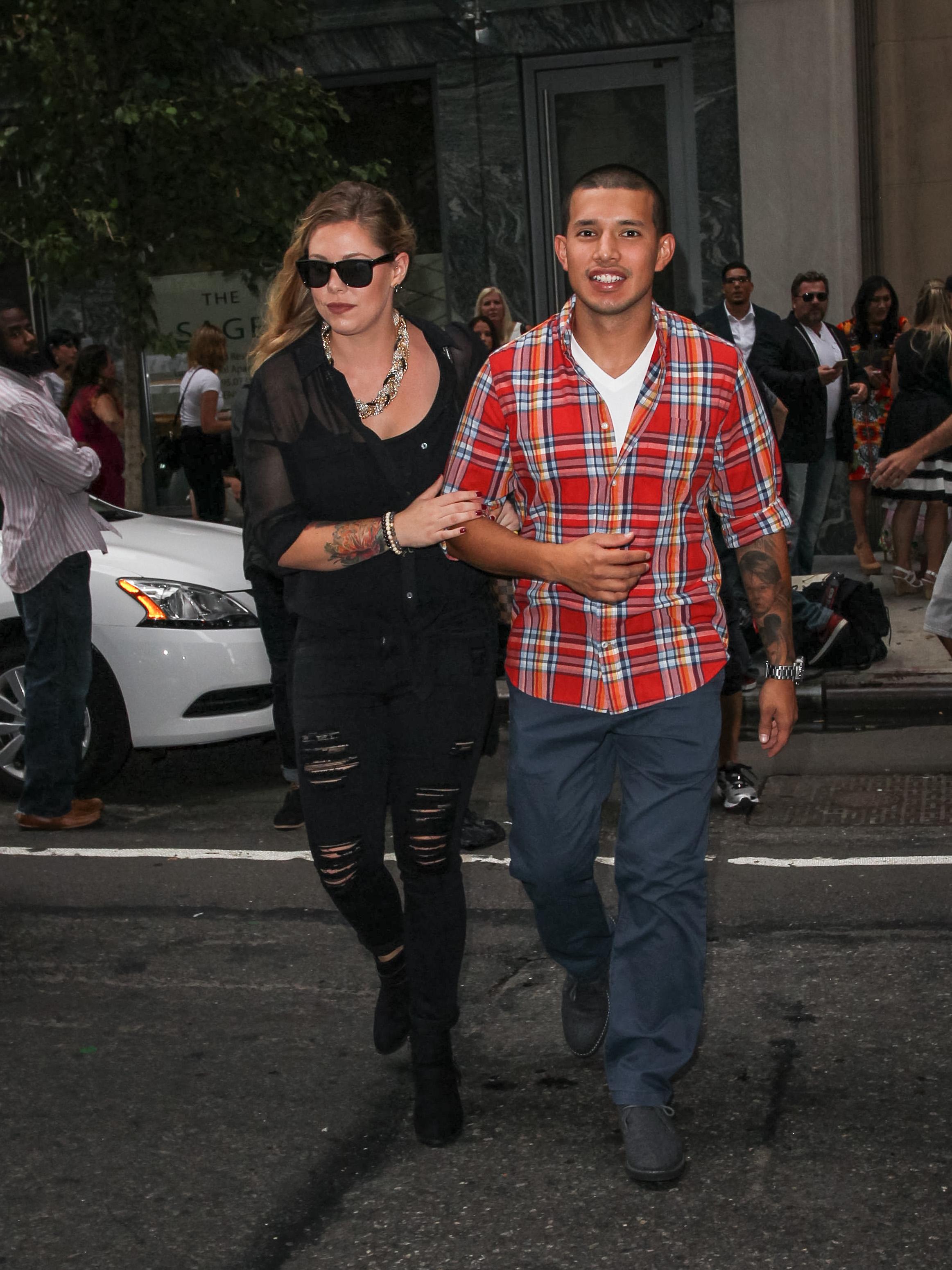 Kailyn Lowry and Javi Marroquin leaving fashion show in Soho