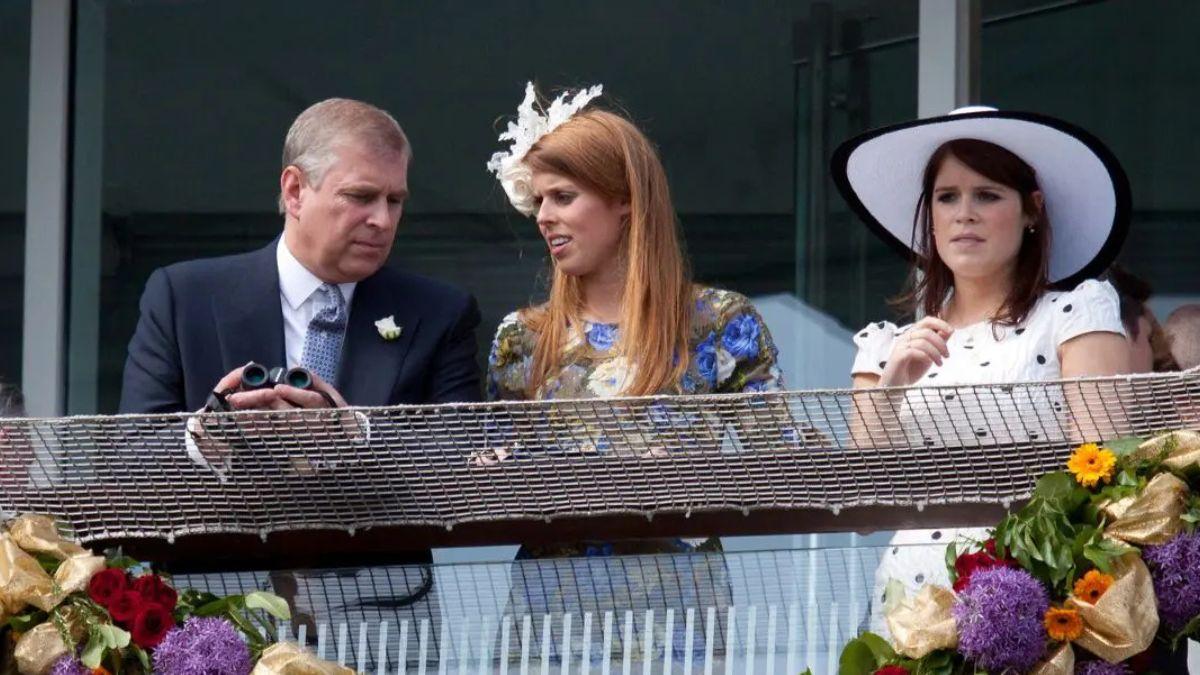 image of princesses beatrice and Eugenie and prince Andrew