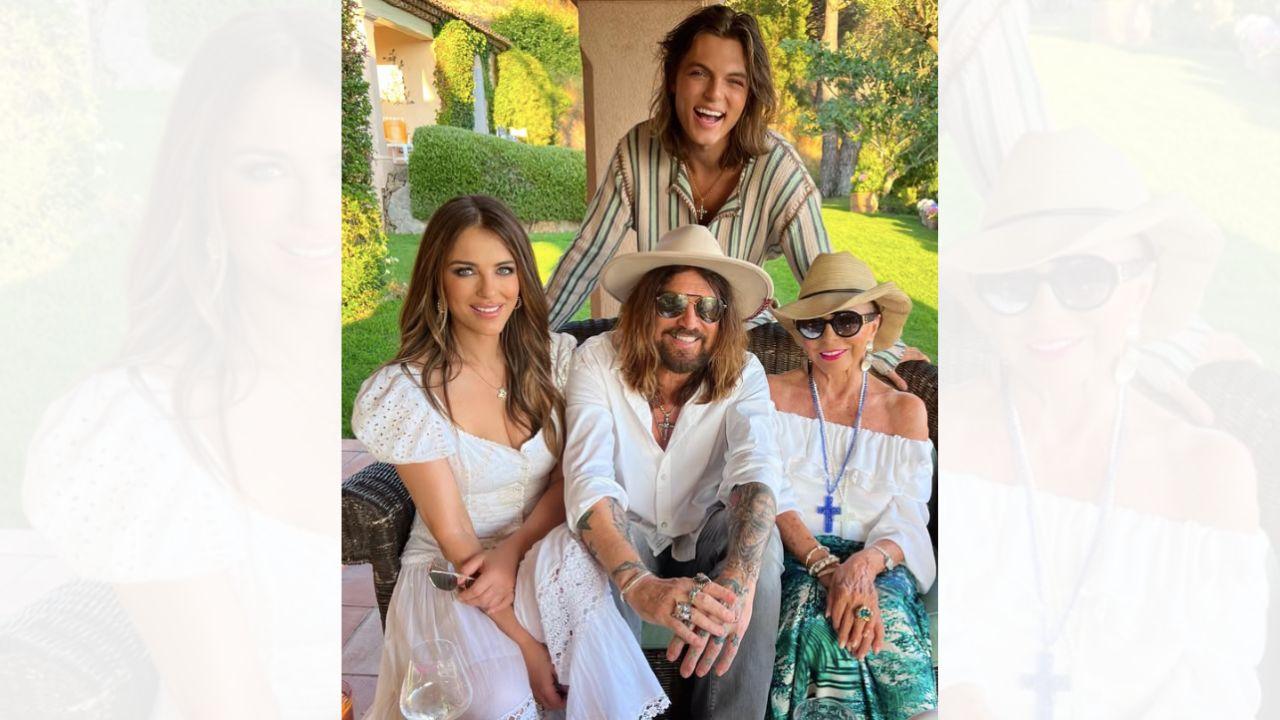 Image of Elizabeth Hurley said Billy Ray Cyrus is 'trying to learn' how to cook. 